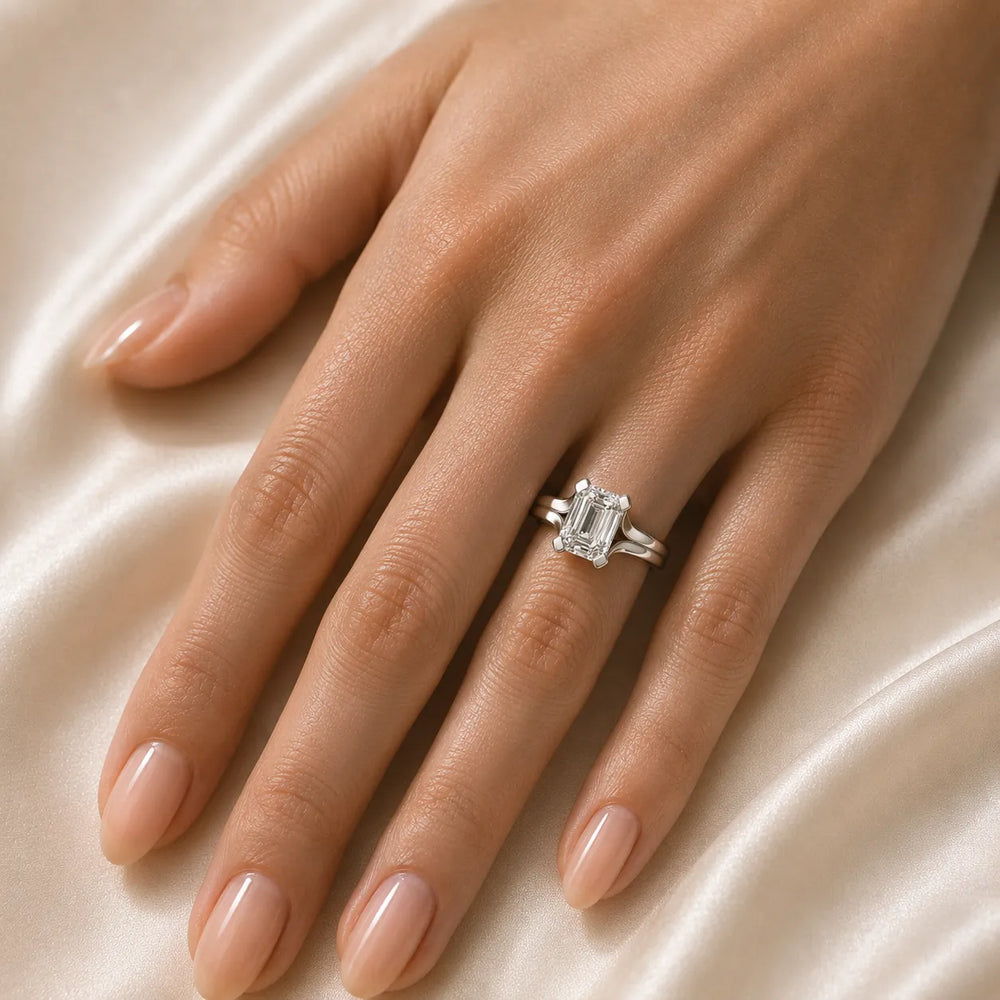 Elegant Solitaire Ring Set with Matching