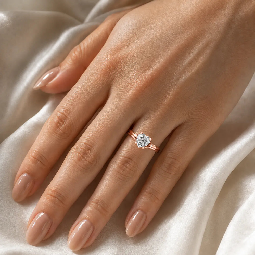 Elegant Solitaire Ring Set with Matching
