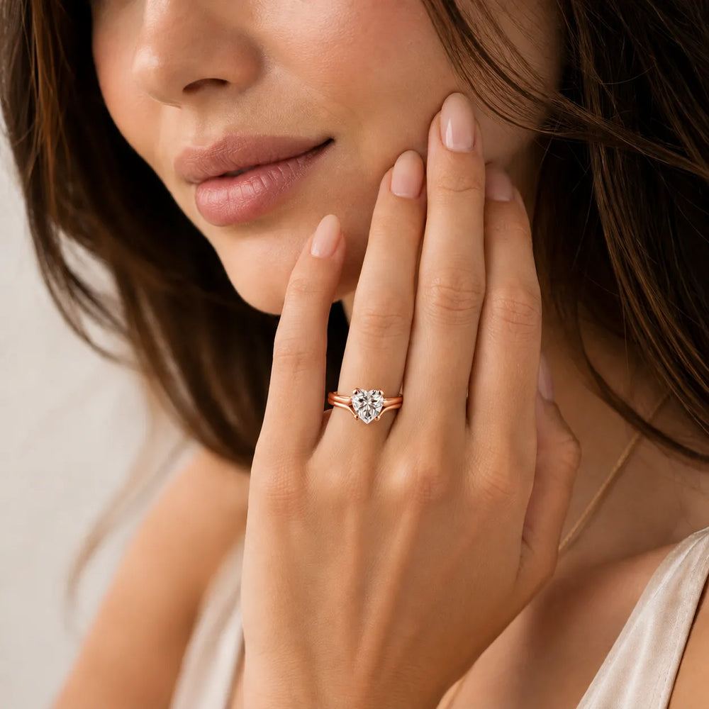 Elegant Solitaire Ring Set with Matching