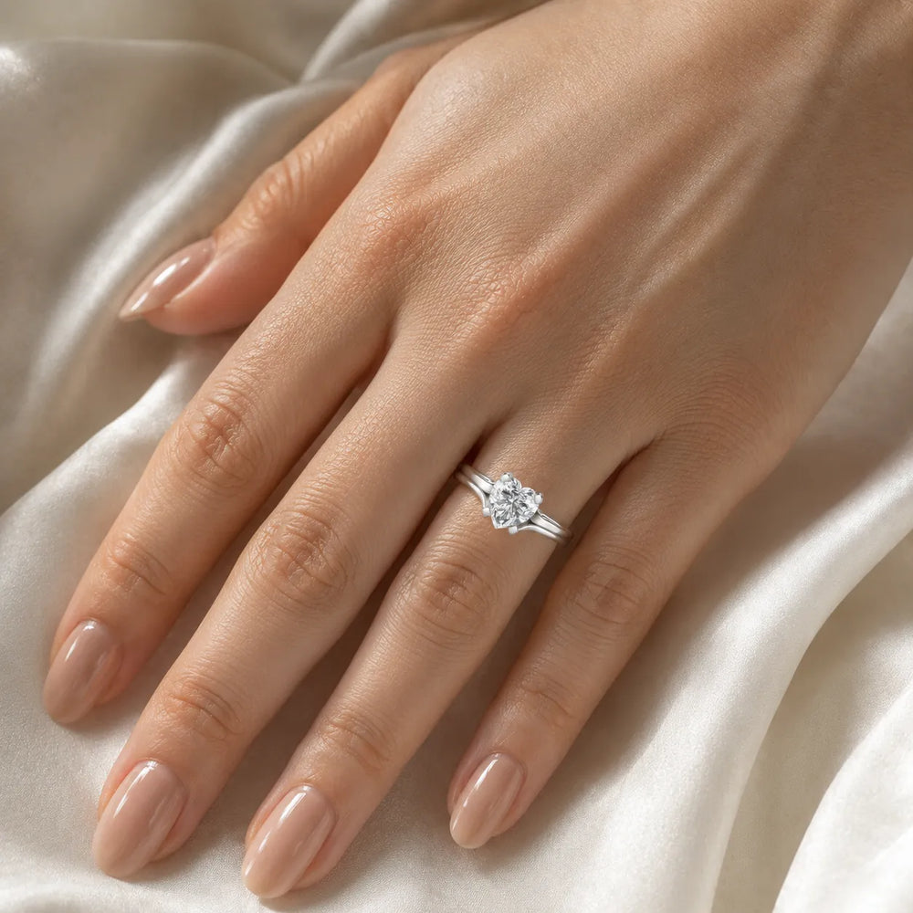 Elegant Solitaire Ring Set with Matching