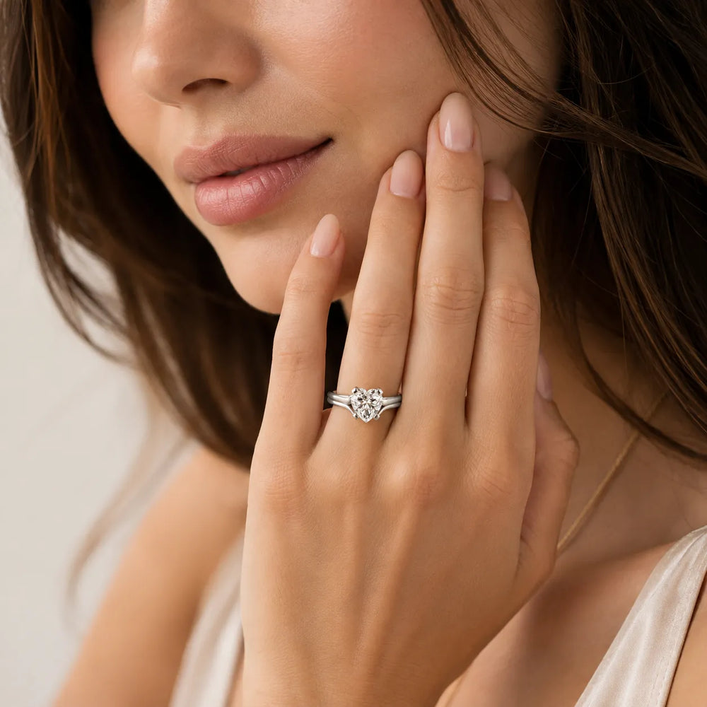 Elegant Solitaire Ring Set with Matching