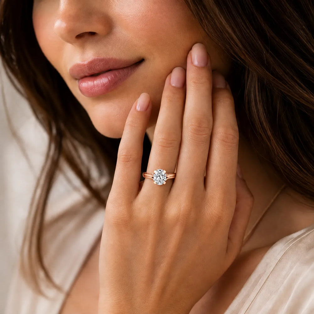 Elegant Solitaire Ring Set with Matching