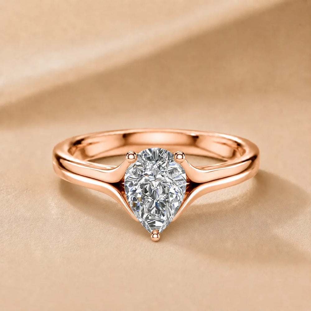 Elegant Solitaire Ring Set with Matching