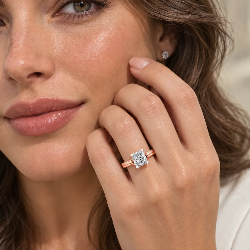 Elegant Solitaire Ring Set with Matching