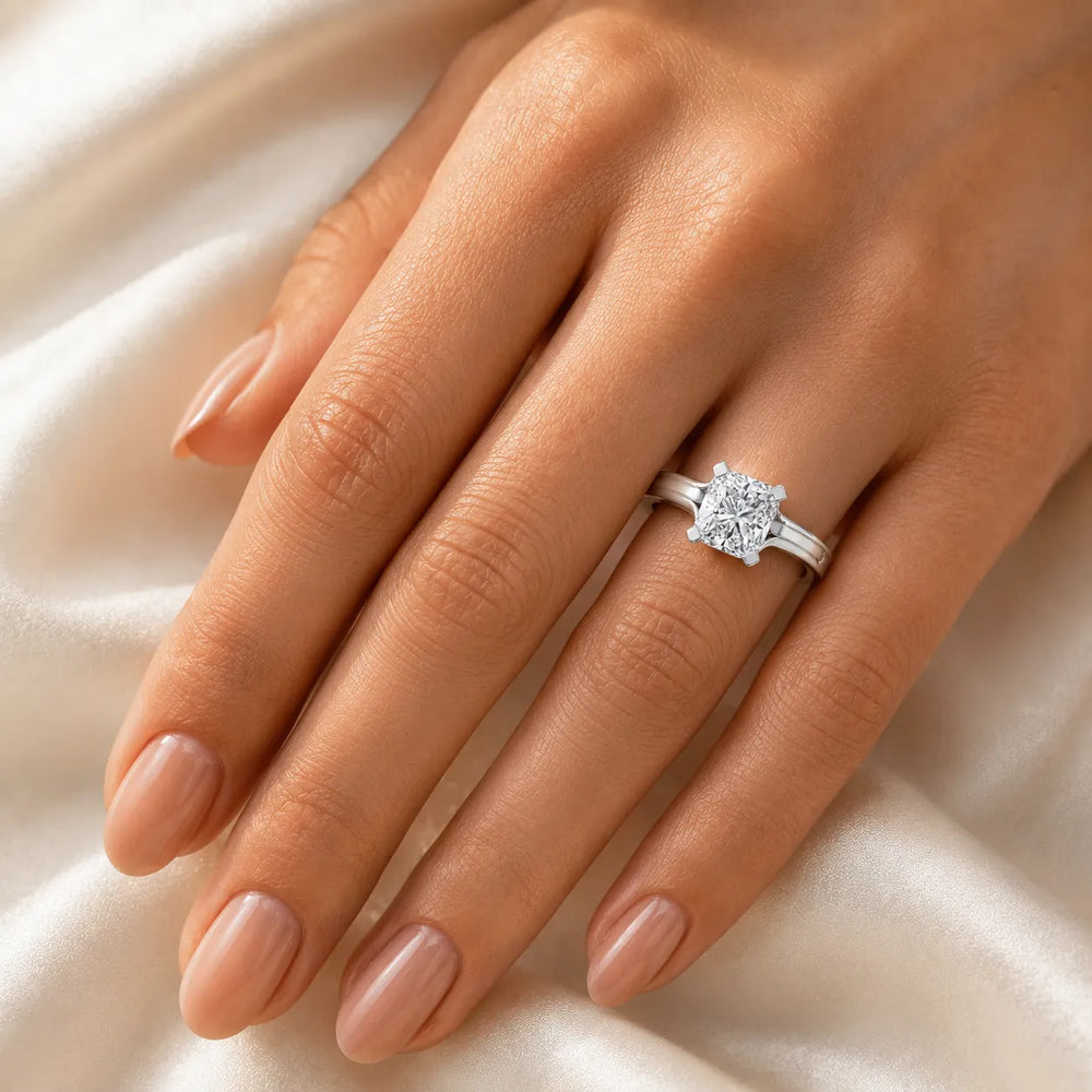 Elegant Solitaire Ring Set with Matching