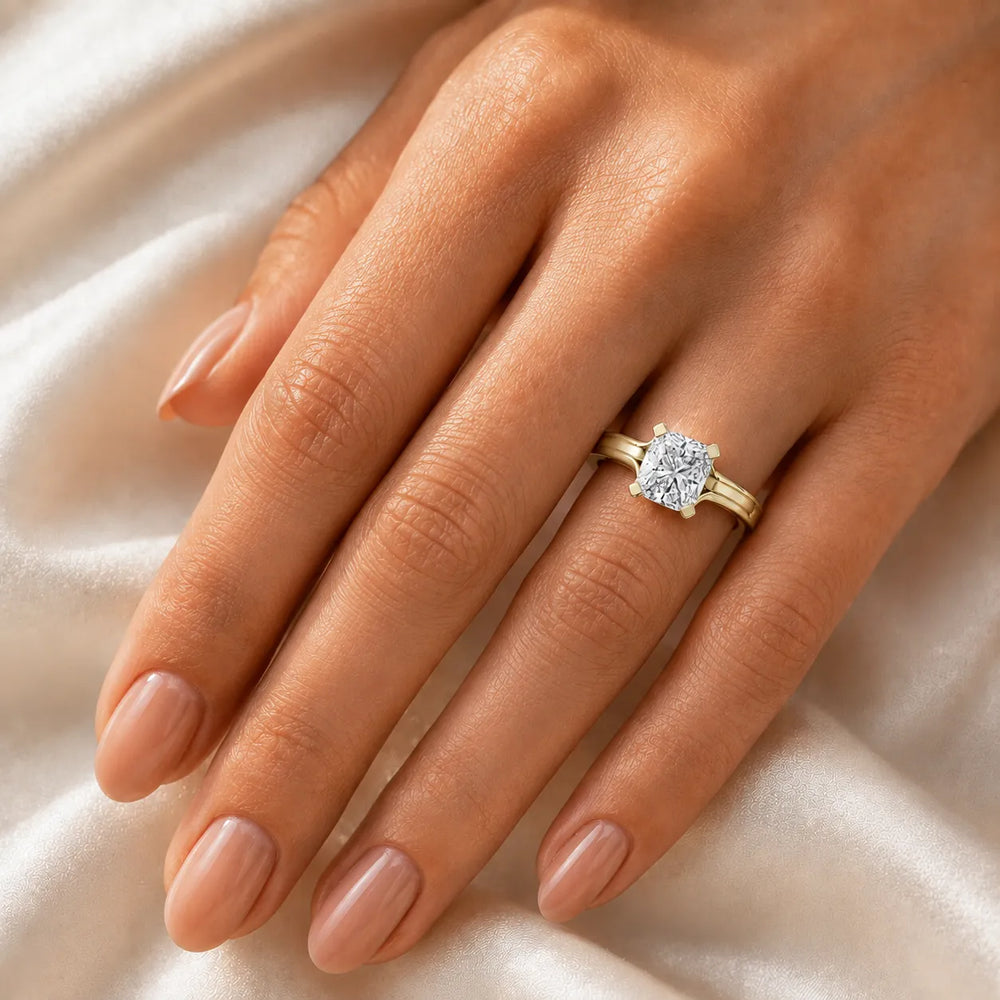 Elegant Solitaire Ring Set with Matching