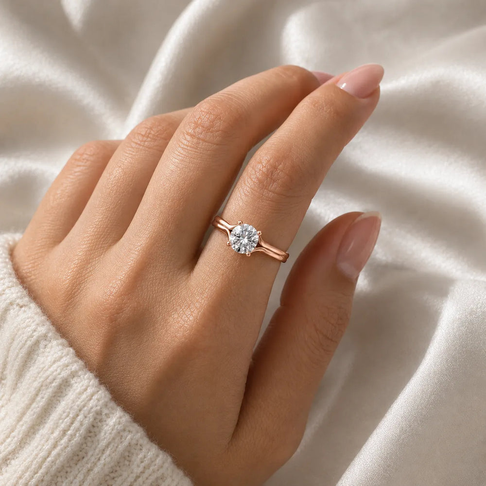 Elegant Solitaire Ring Set with Matching