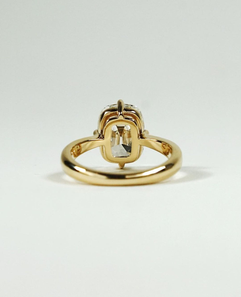 Old Mine Cushion Cut Labgrown Engagement Ring