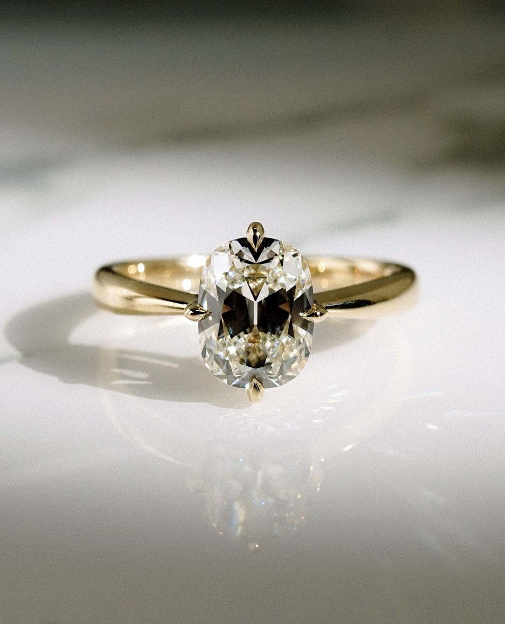 Old mine Cushion Cut Labgrown Engagement Ring