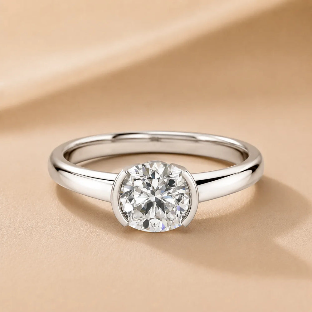 Modern Bezel-Inspired Solitaire Engagement Ring