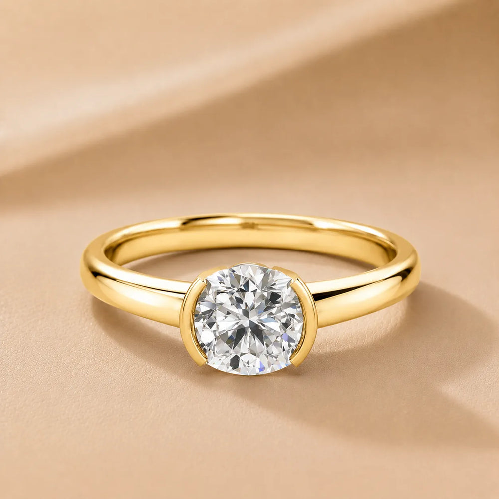 Modern Bezel-Inspired Solitaire Engagement Ring