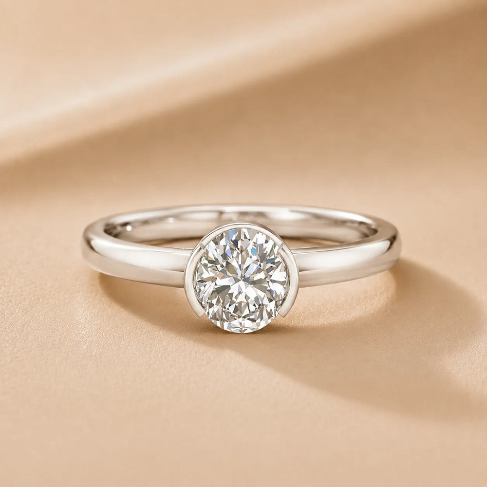 Modern Bezel-Inspired Solitaire Engagement Ring