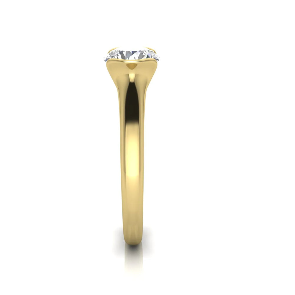 Modern Bezel-Inspired Solitaire Ring