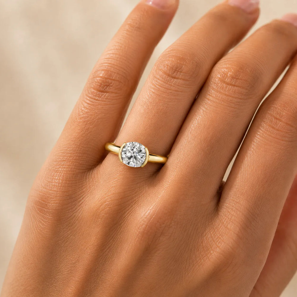 Modern Bezel-Inspired Solitaire Engagement Ring
