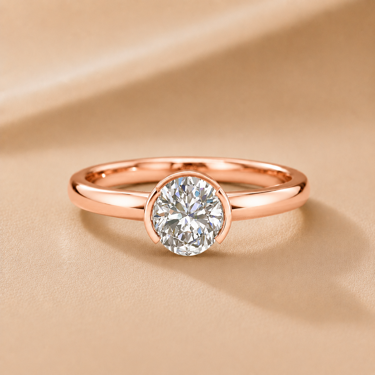 Modern Bezel-Inspired Solitaire Engagement Ring