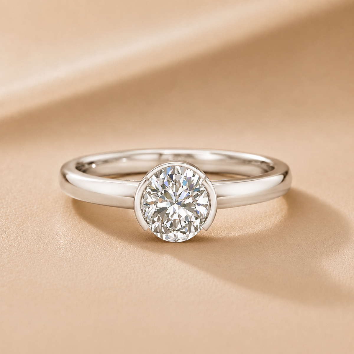 Modern Bezel-Inspired Solitaire Engagement Ring