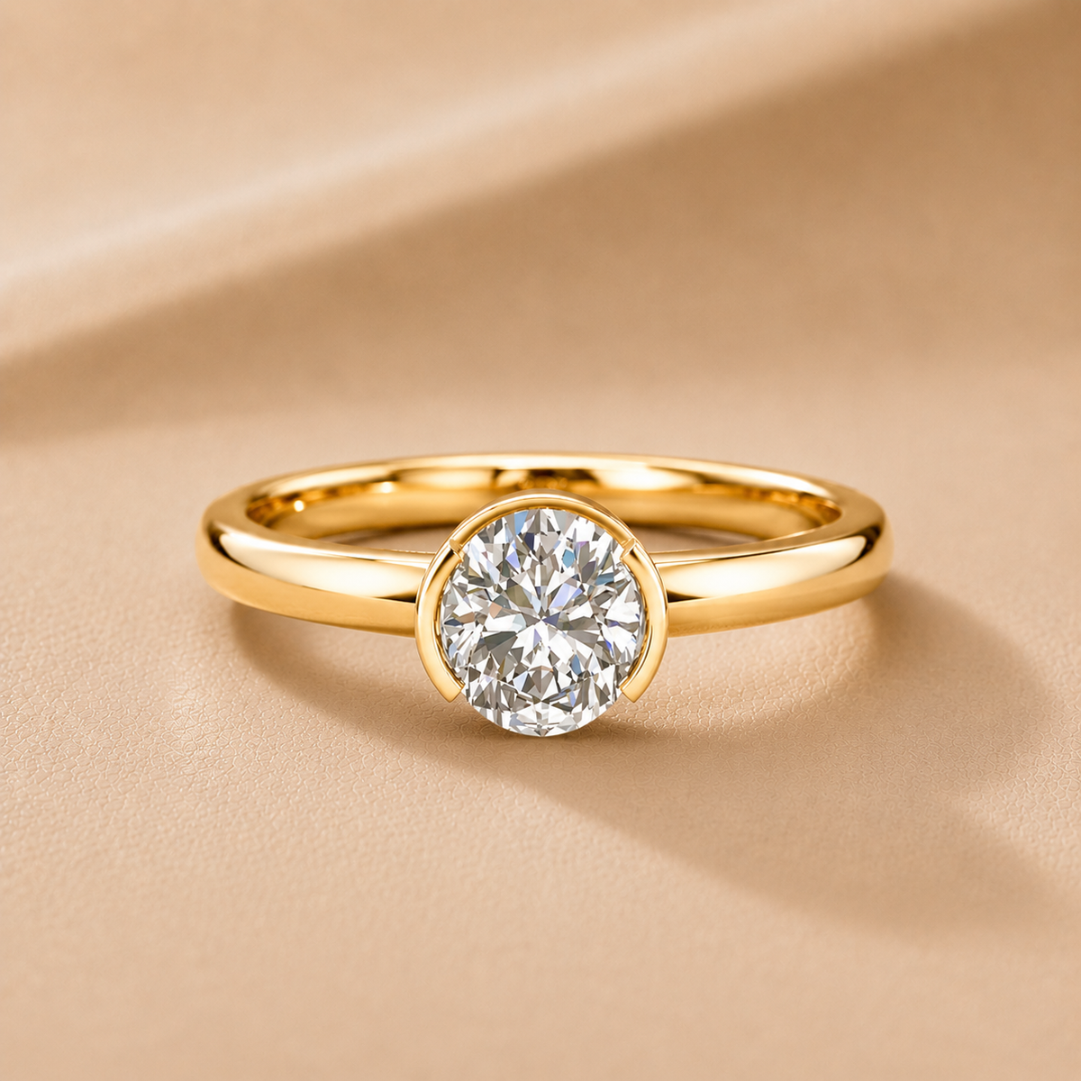 Modern Bezel-Inspired Solitaire Engagement Ring