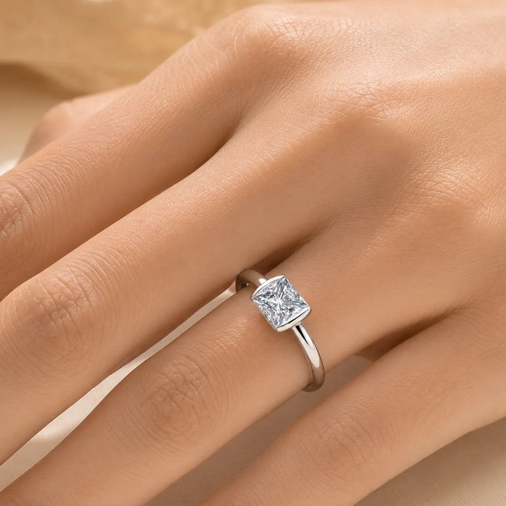 Modern Bezel-Inspired Solitaire Engagement Ring
