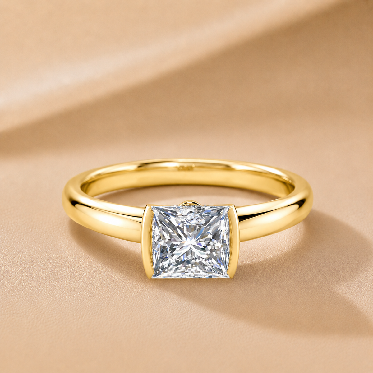 Modern Bezel-Inspired Solitaire Engagement Ring