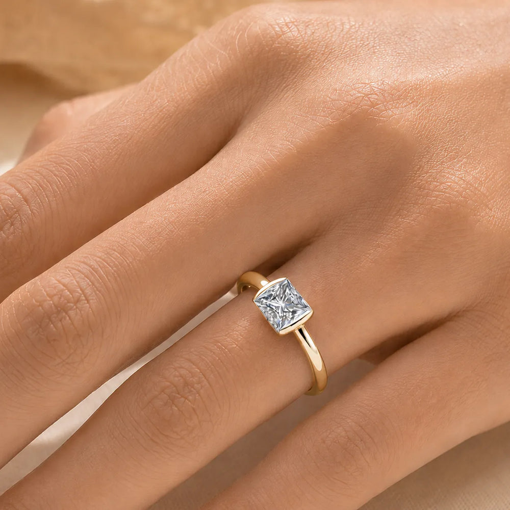 Modern Bezel-Inspired Solitaire Engagement Ring