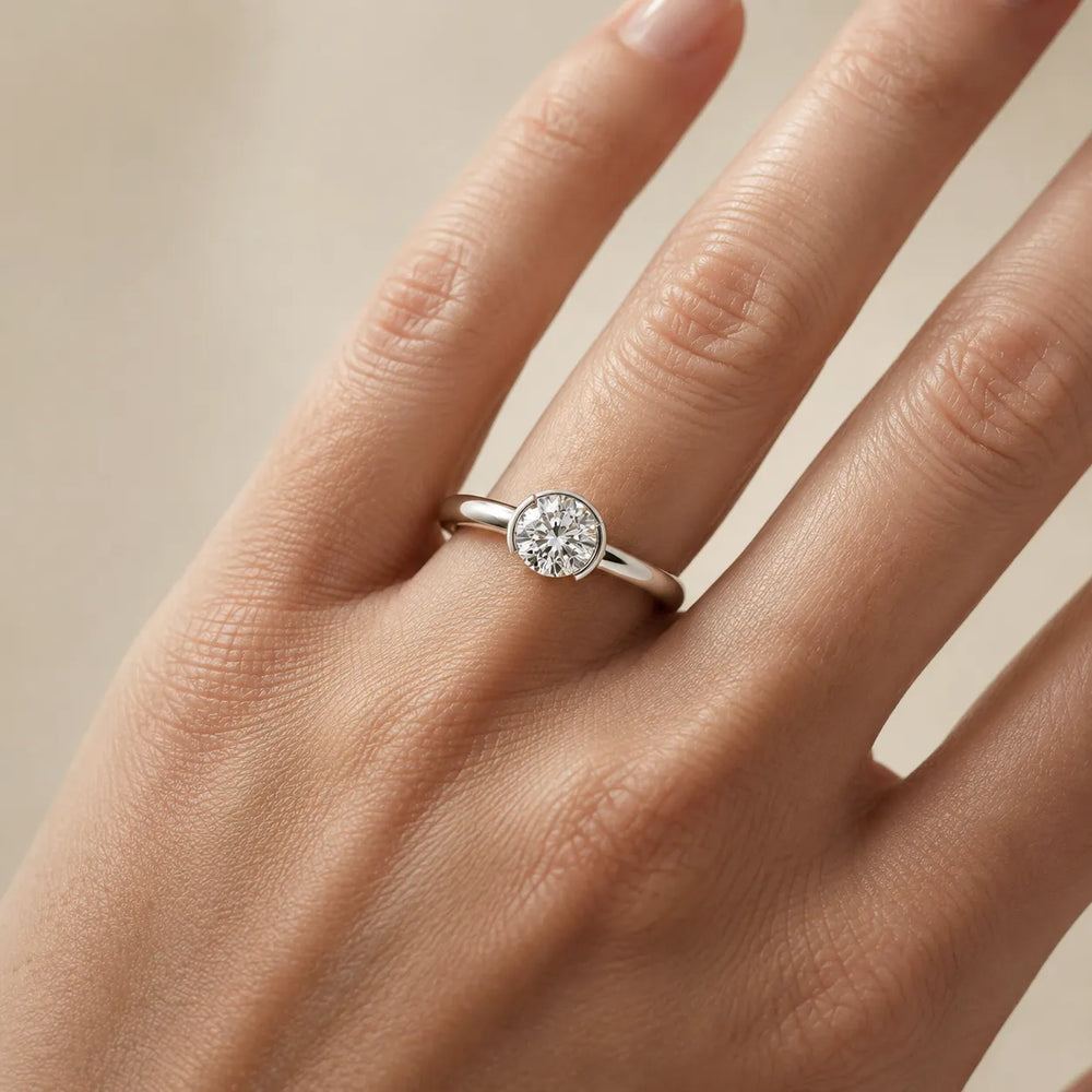 Modern Bezel-Inspired Solitaire Engagement Ring