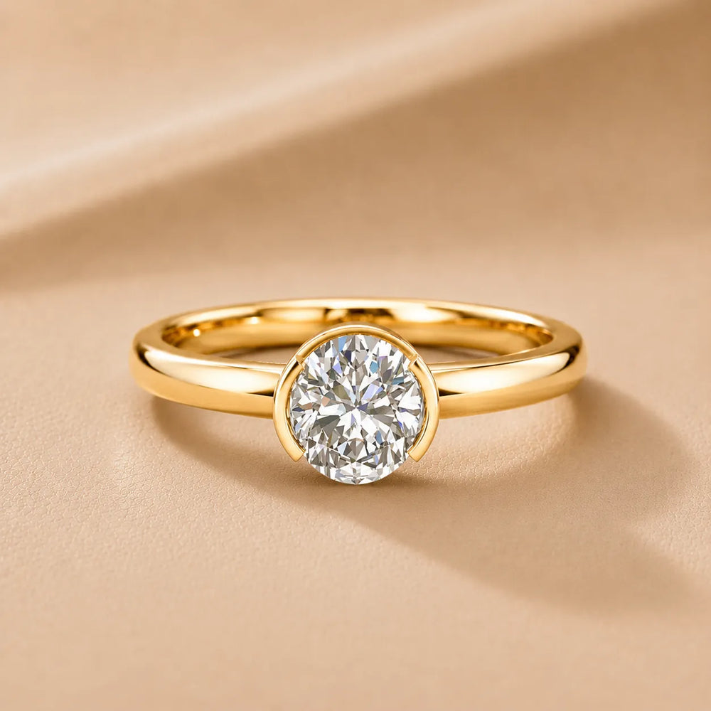 Modern Bezel-Inspired Solitaire Engagement Ring