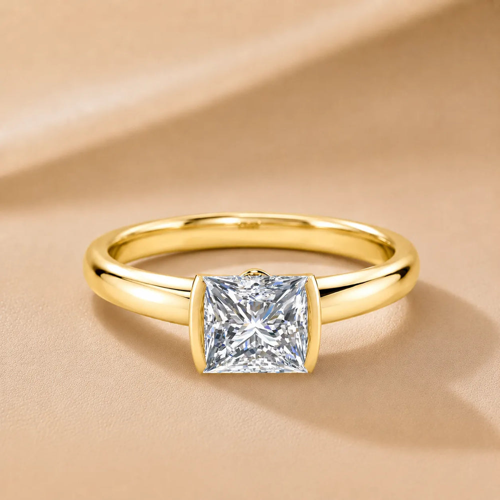 Modern Bezel-Inspired Solitaire Engagement Ring