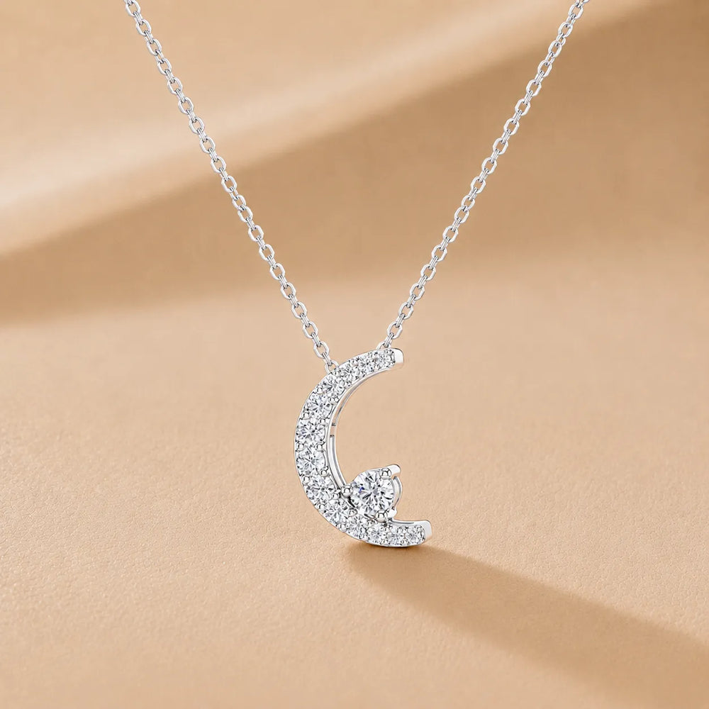 Moonlit Wave Diamond Necklace