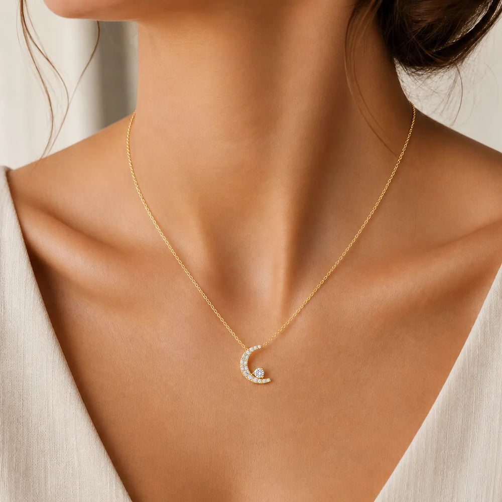 Moonlit Wave Diamond Necklace