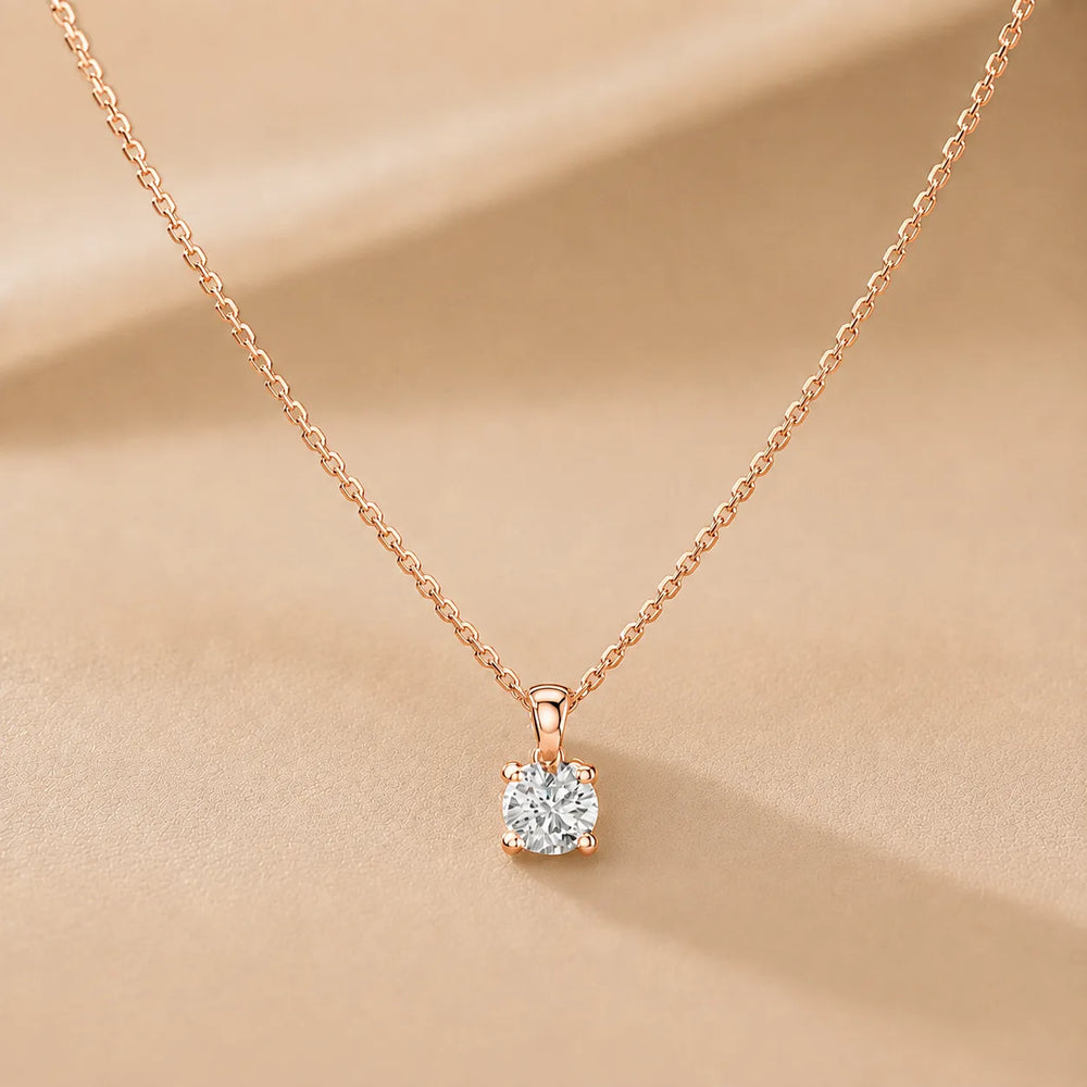 Round Classic Solitaire Necklace