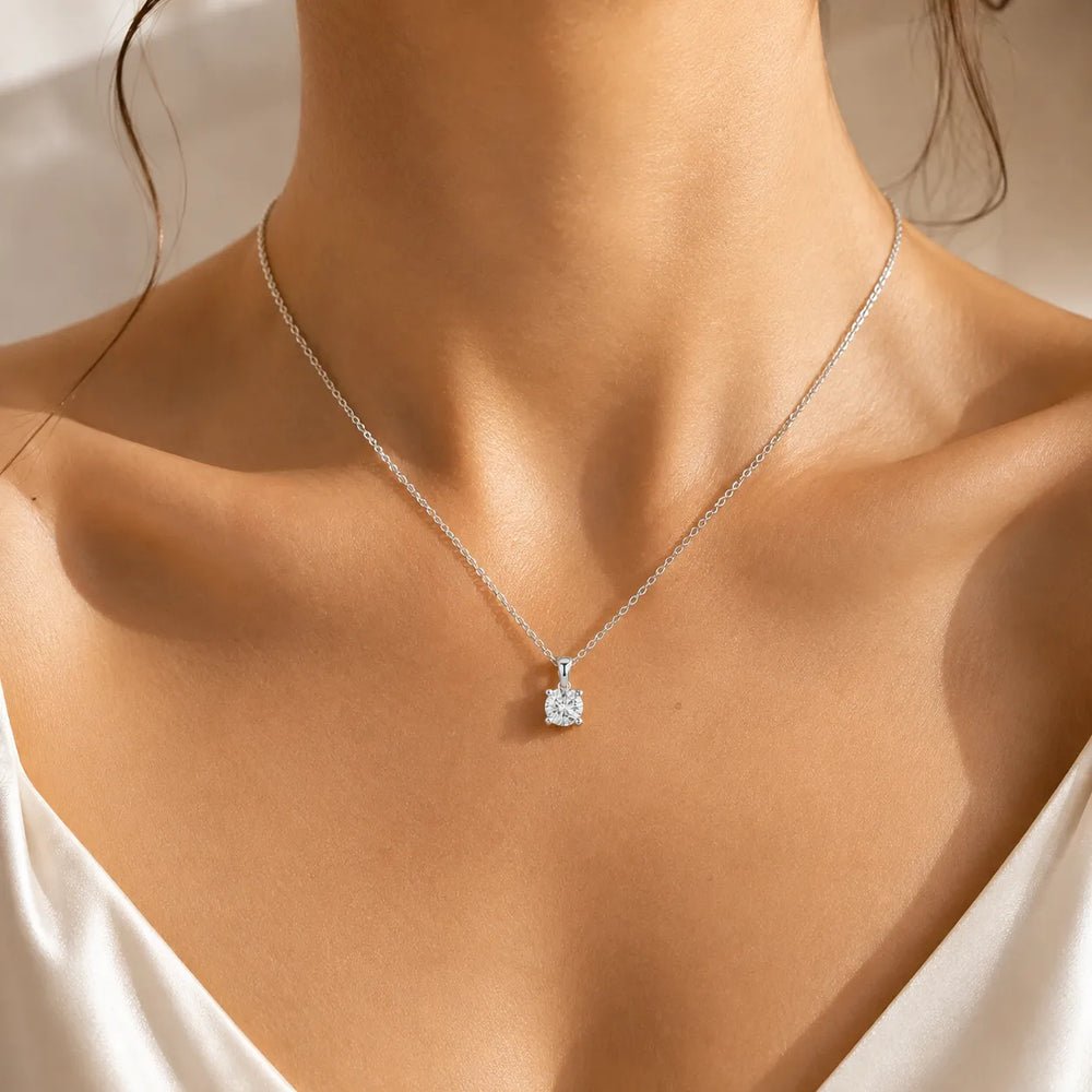 Round Classic Solitaire Necklace