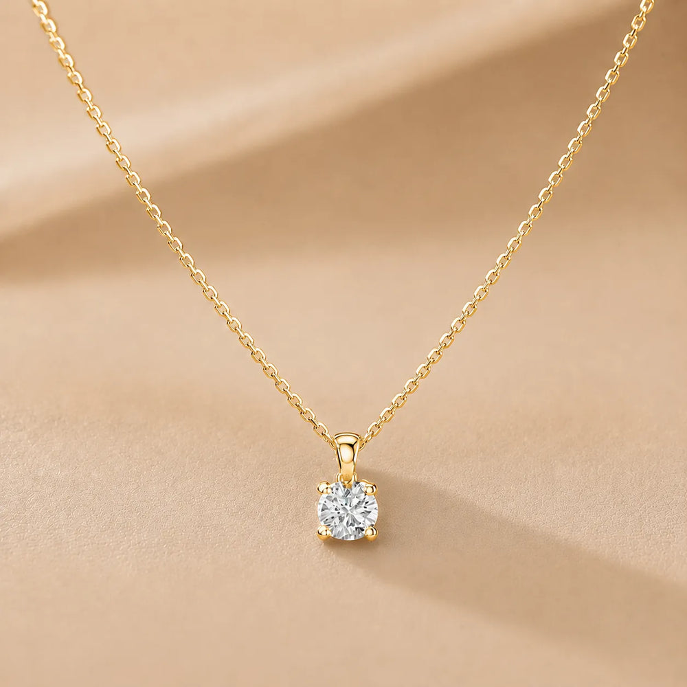 Round Classic Solitaire Necklace