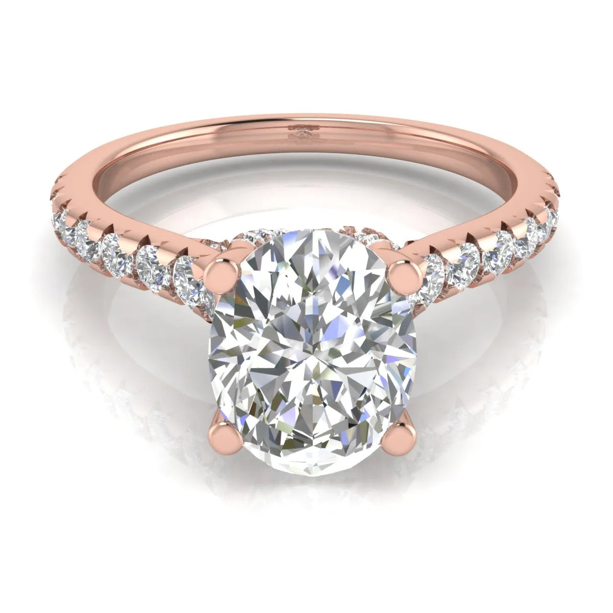 Classic Pavé Accent Solitaire Ring