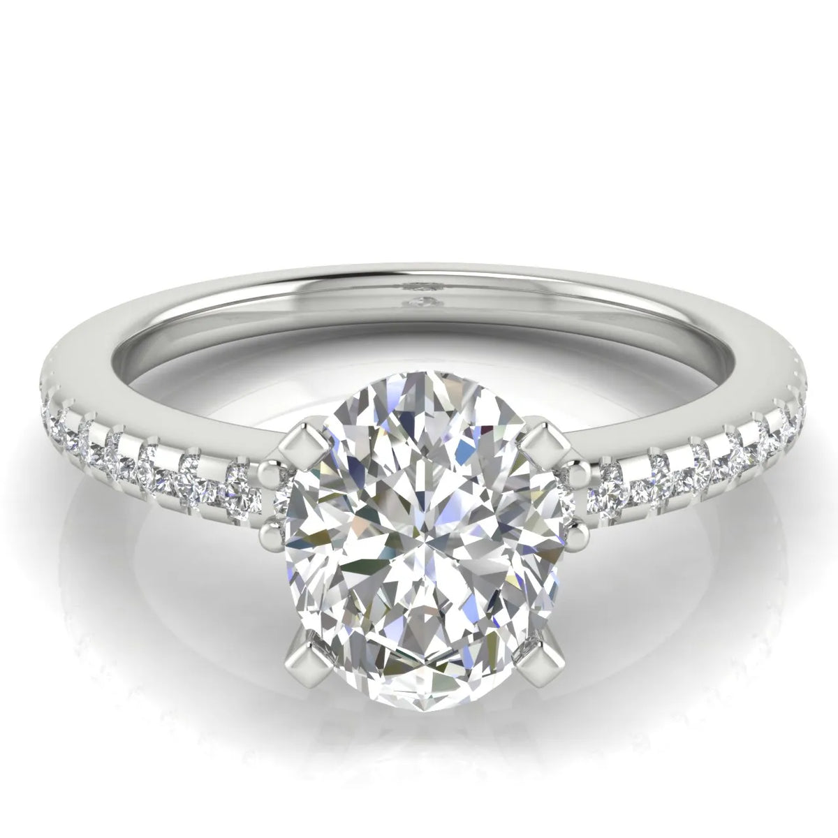 Classic Pavé Accent Solitaire Ring