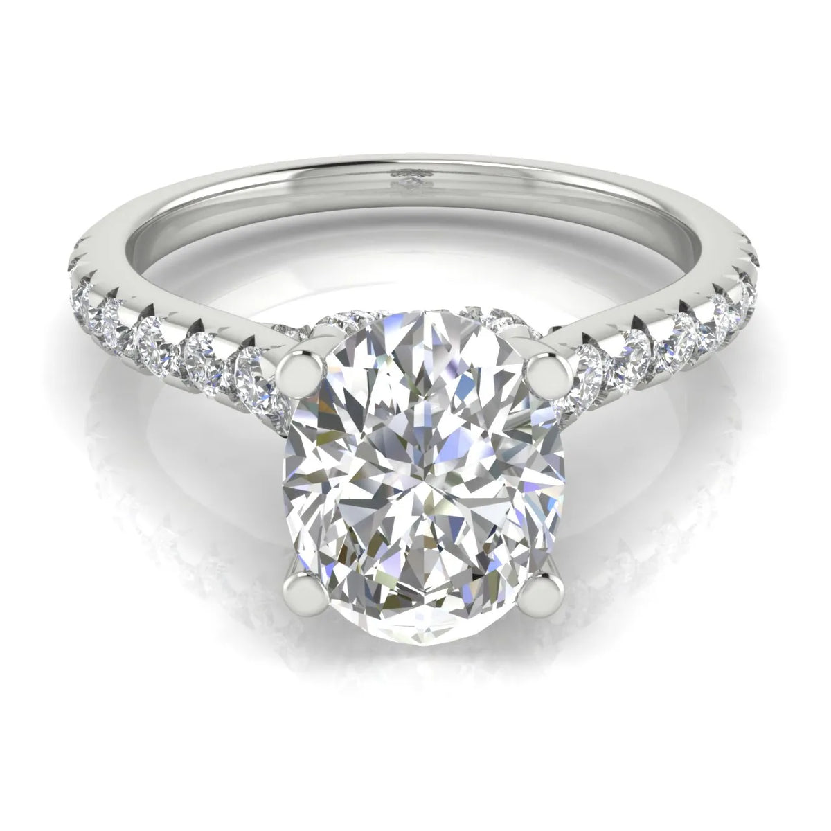 Classic Pavé Accent Solitaire Ring