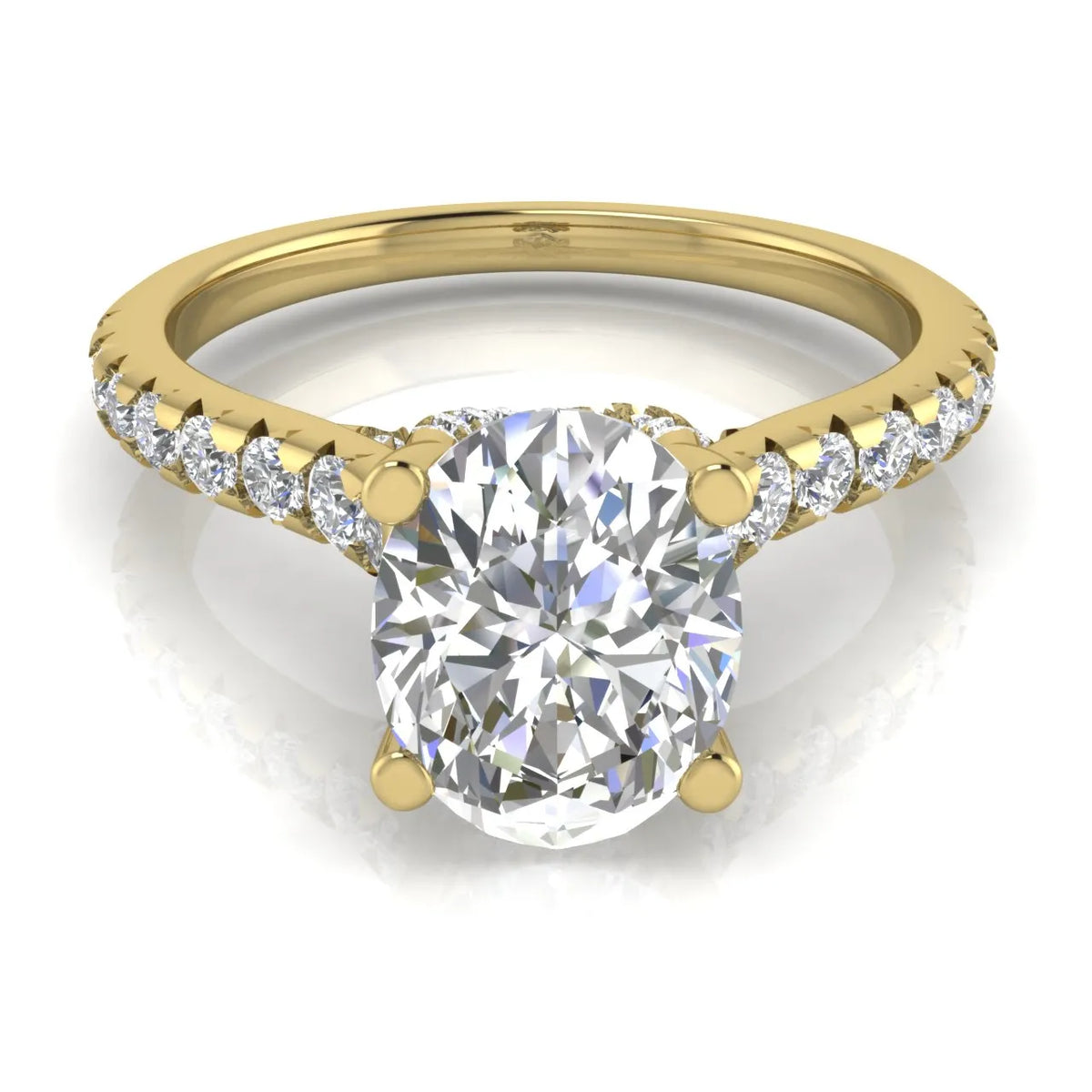 Classic Pavé Accent Solitaire Ring