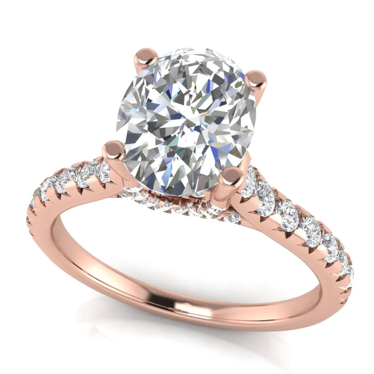Classic Pavé Accent Solitaire Ring