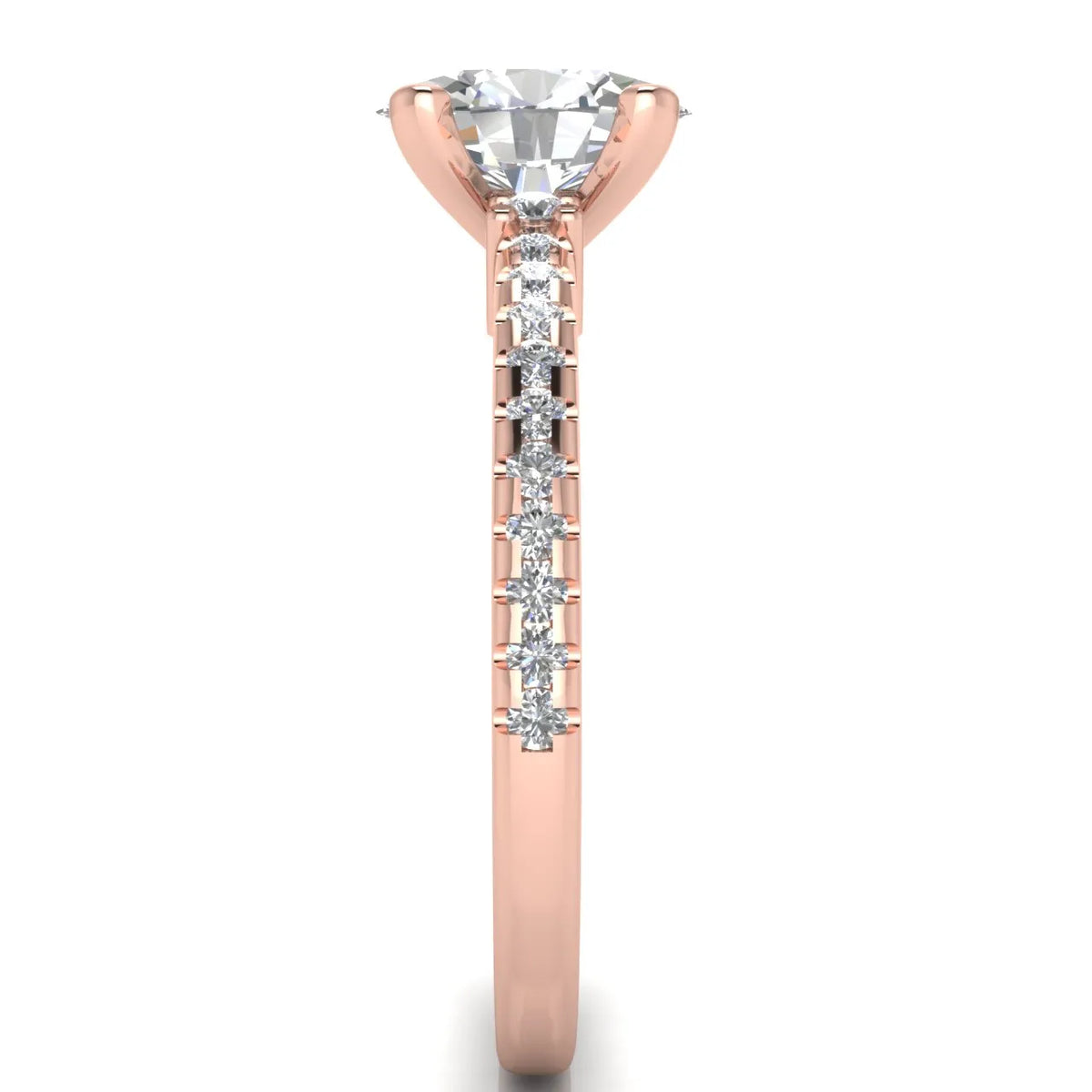 Classic Pavé Accent Solitaire Ring