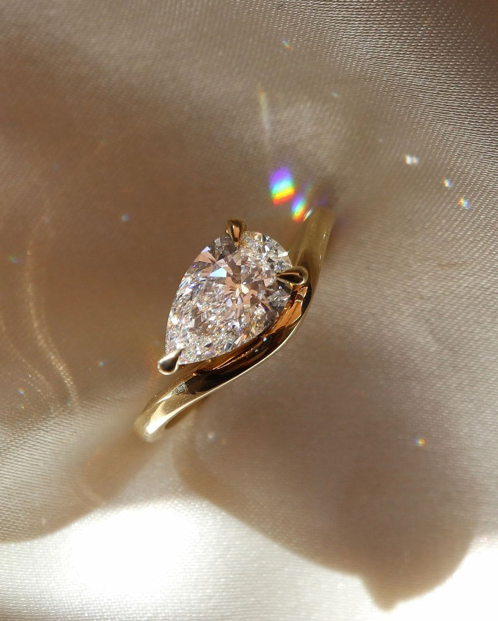 Pear Cut Labgrown Engagement Ring