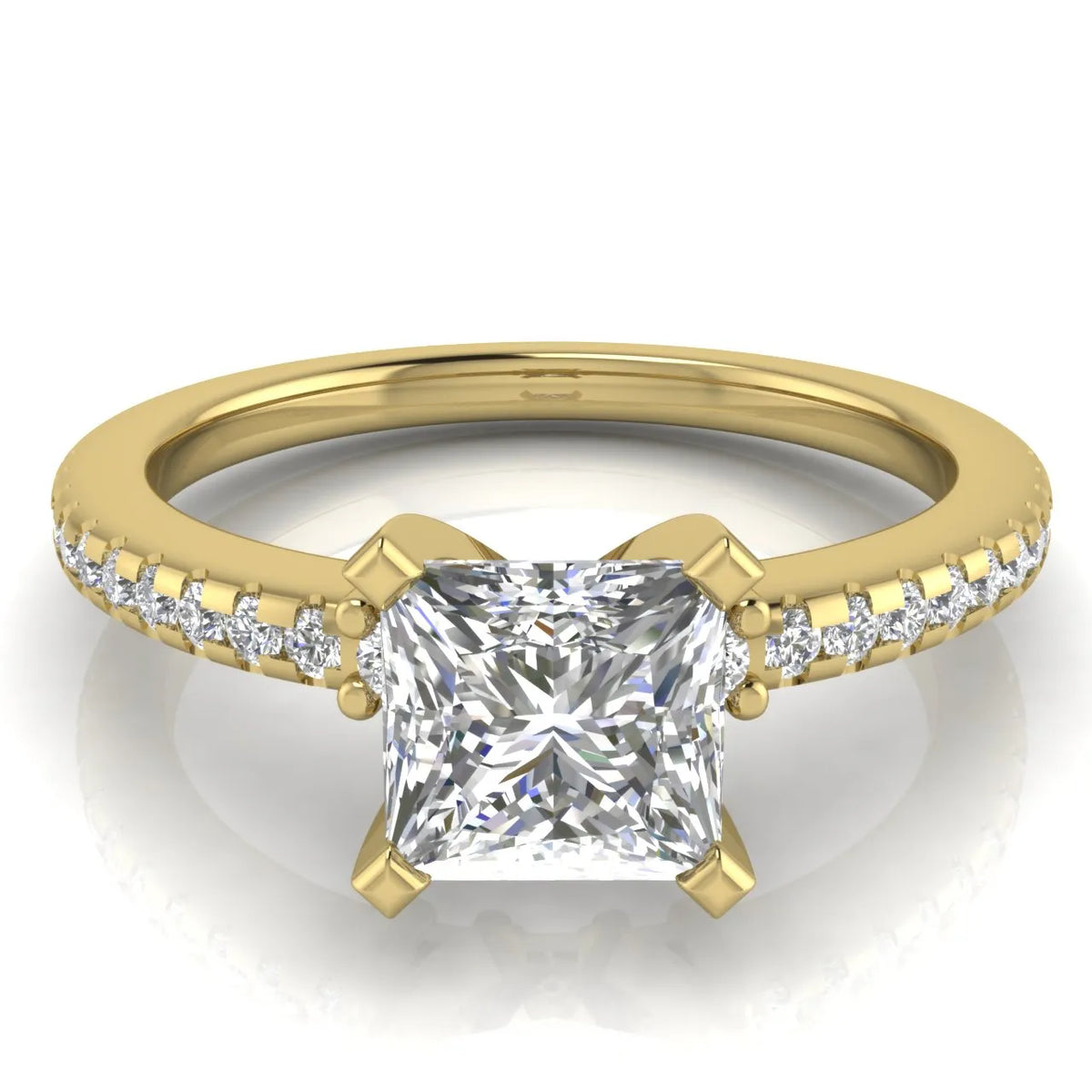 Classic Pavé Accent Solitaire Ring