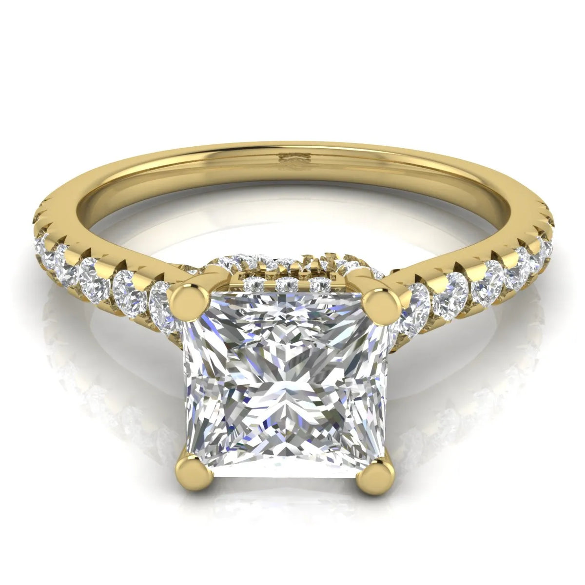 Classic Pavé Accent Solitaire Ring