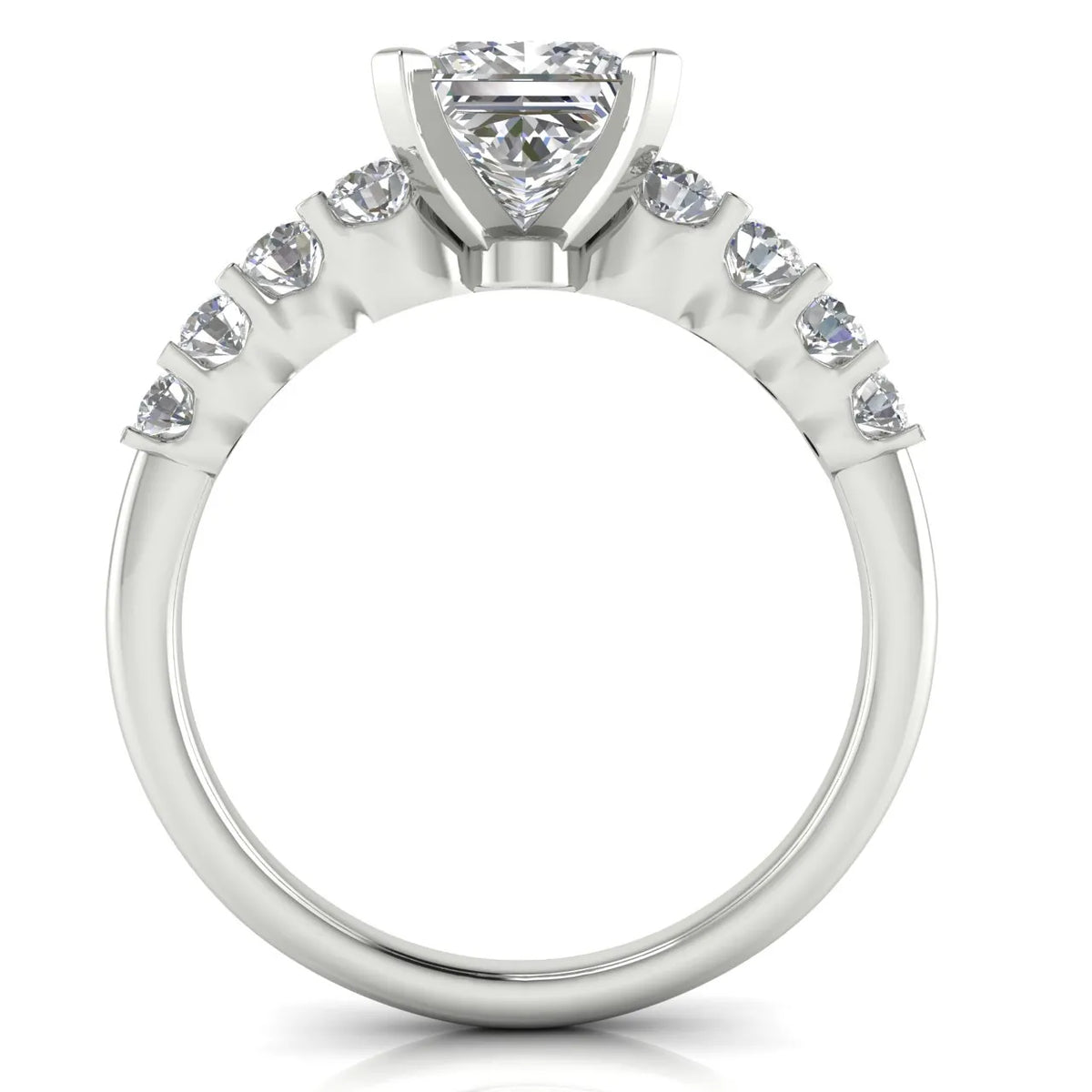Elegant Solitaire Ring with Accent Stones