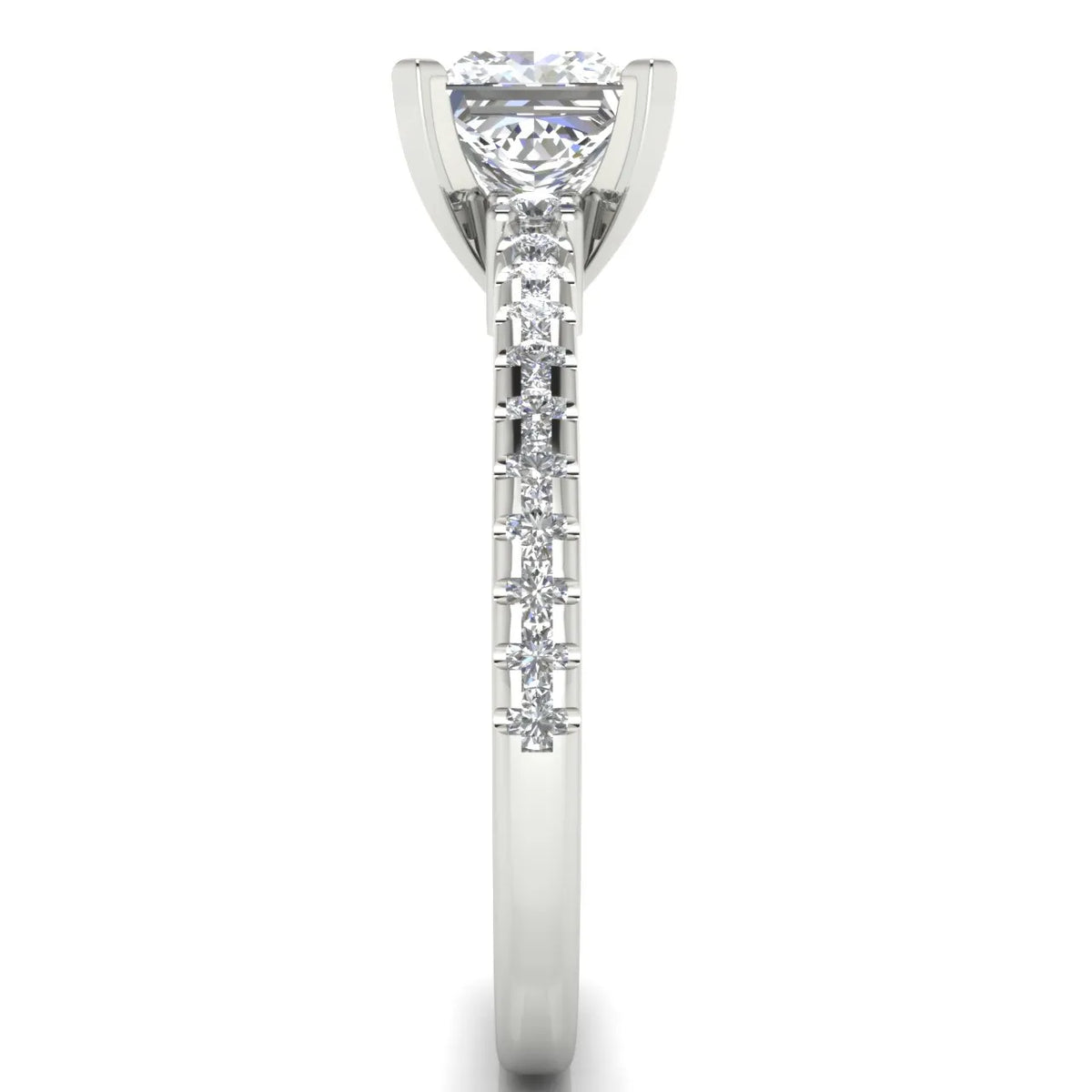 Classic Pavé Accent Solitaire Ring