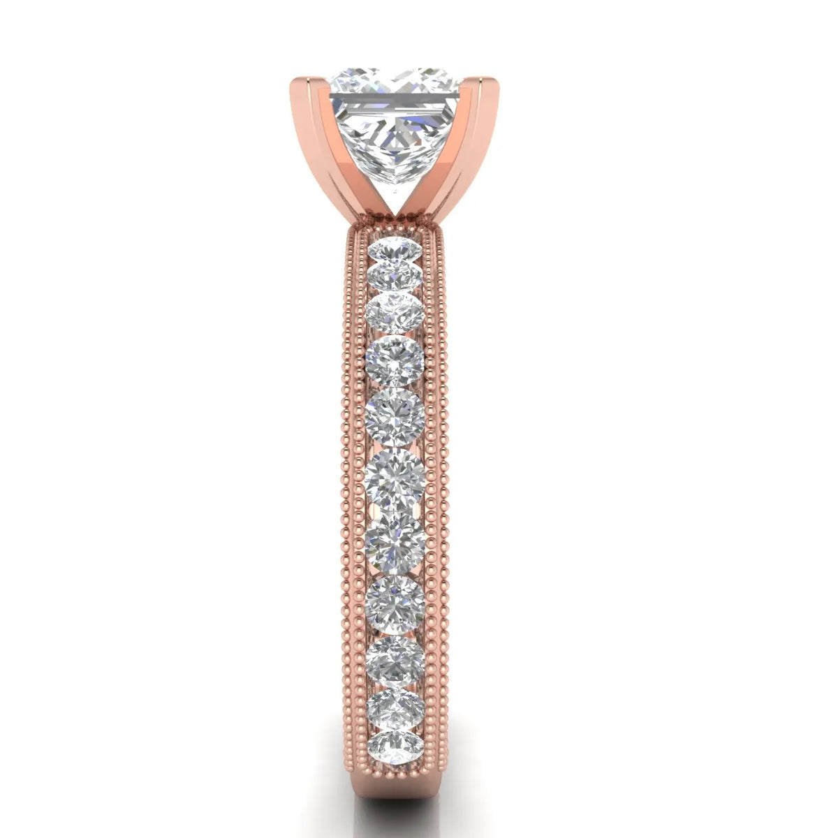 Vintage Milgrain Accent Solitaire Ring