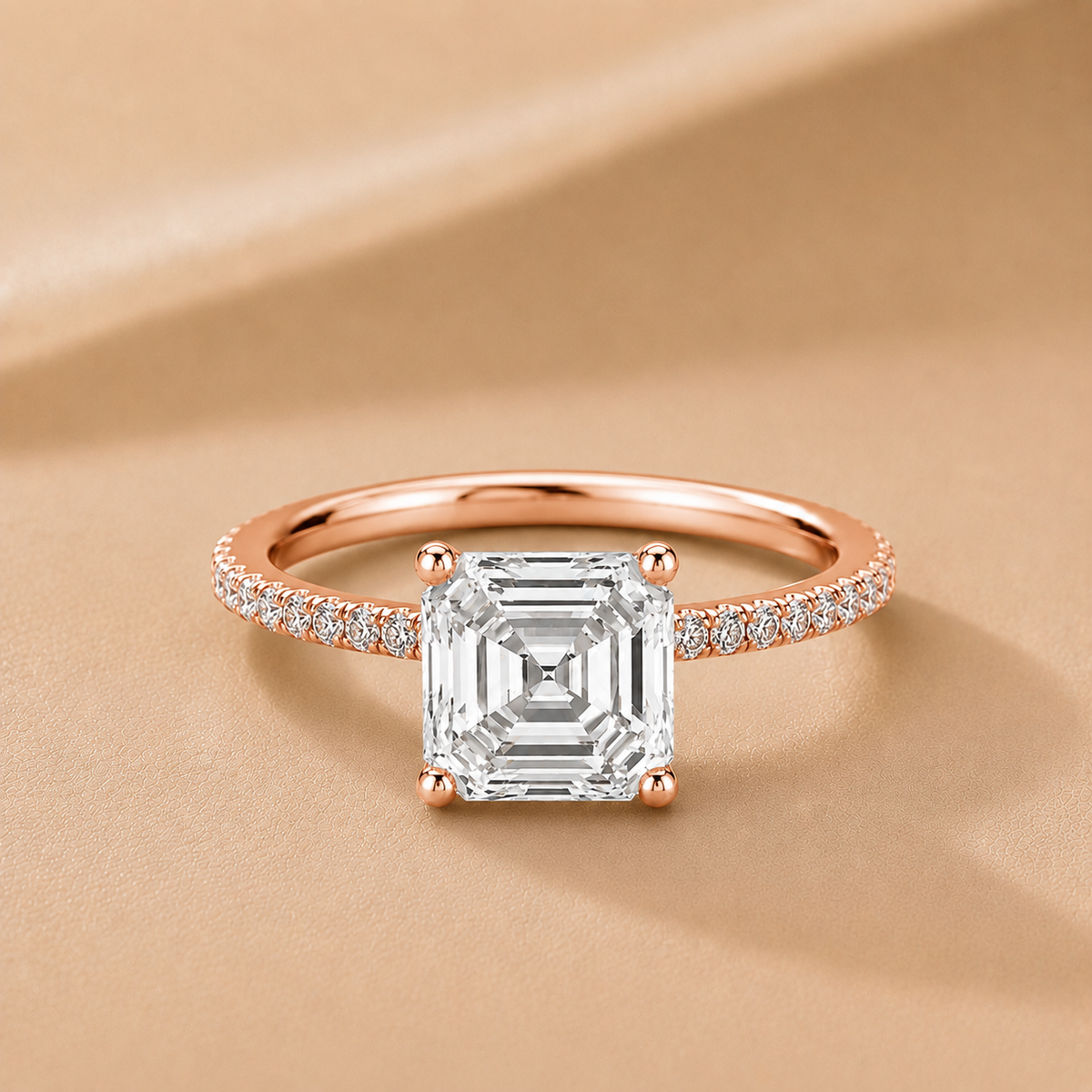 Elegant Pavé Solitaire Engagement Ring