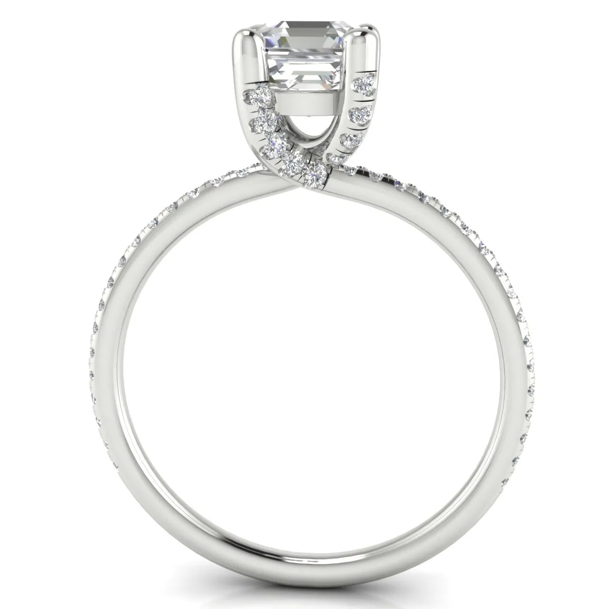 Elegant Pavé Solitaire Engagement Ring