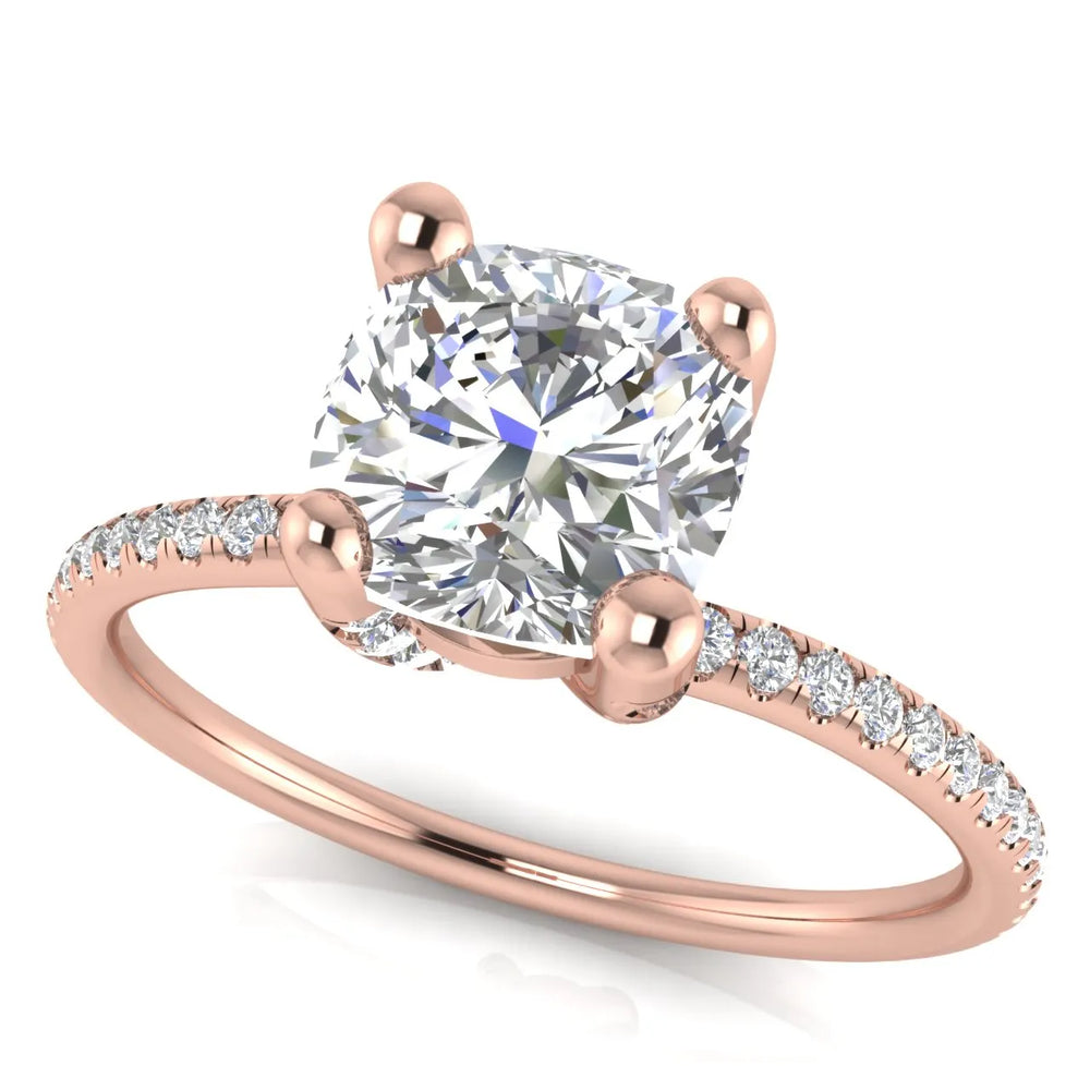 Elegant Pavé Solitaire Engagement Ring