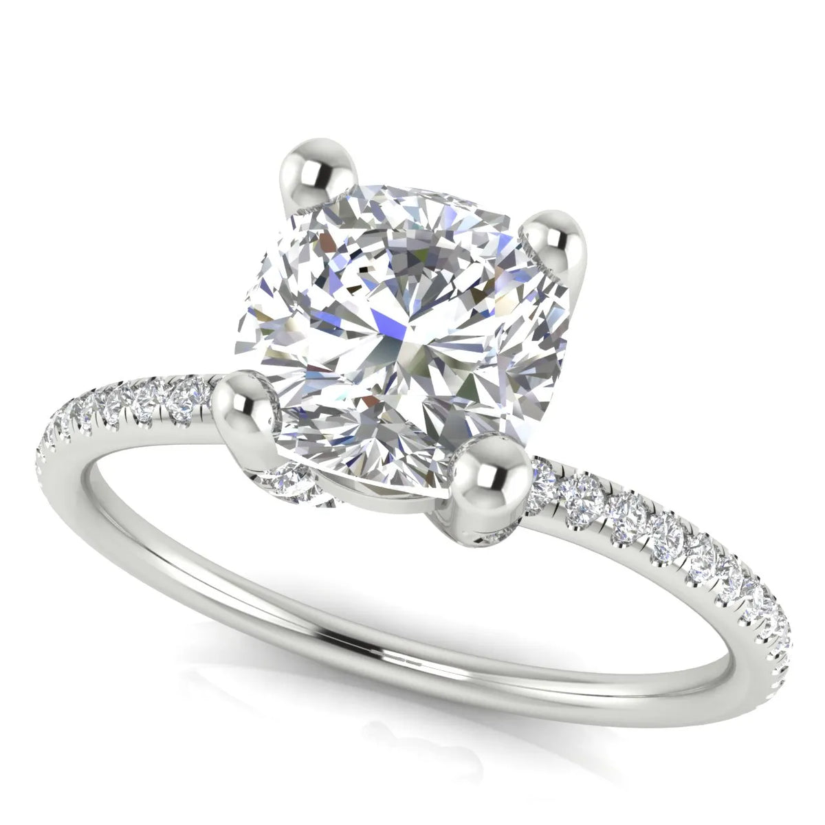 Elegant Pavé Solitaire Engagement Ring
