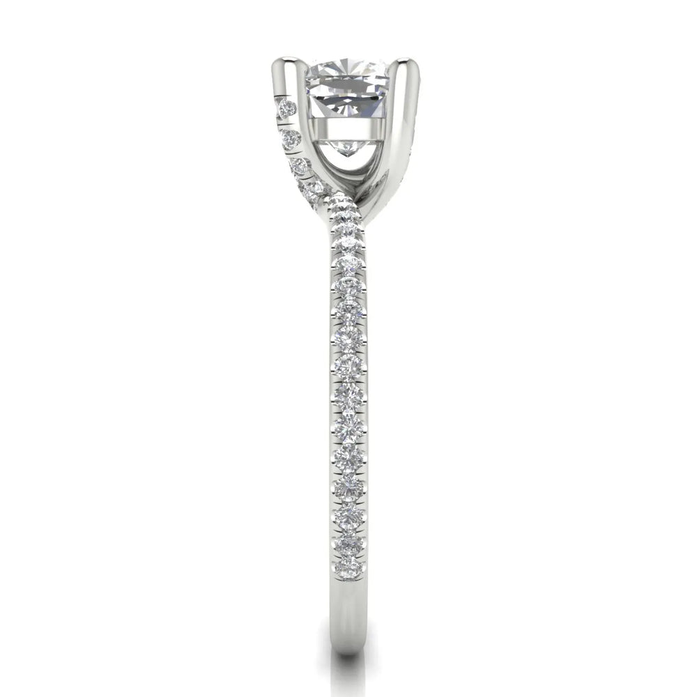 Elegant Pavé Solitaire Engagement Ring