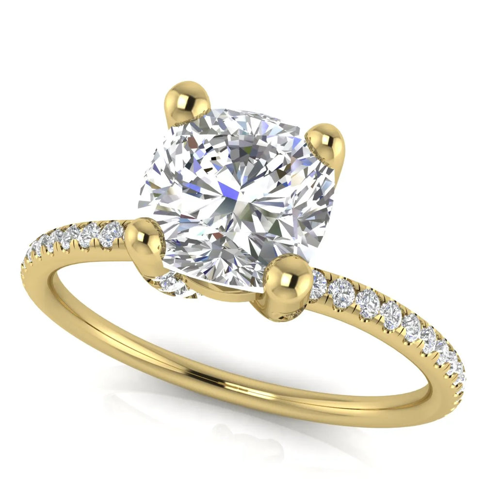 Elegant Pavé Solitaire Engagement Ring